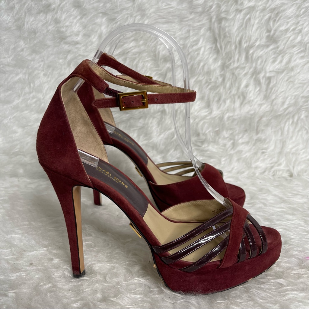Michael Kors Collection Suede Burgundy Platform Heels Size 37